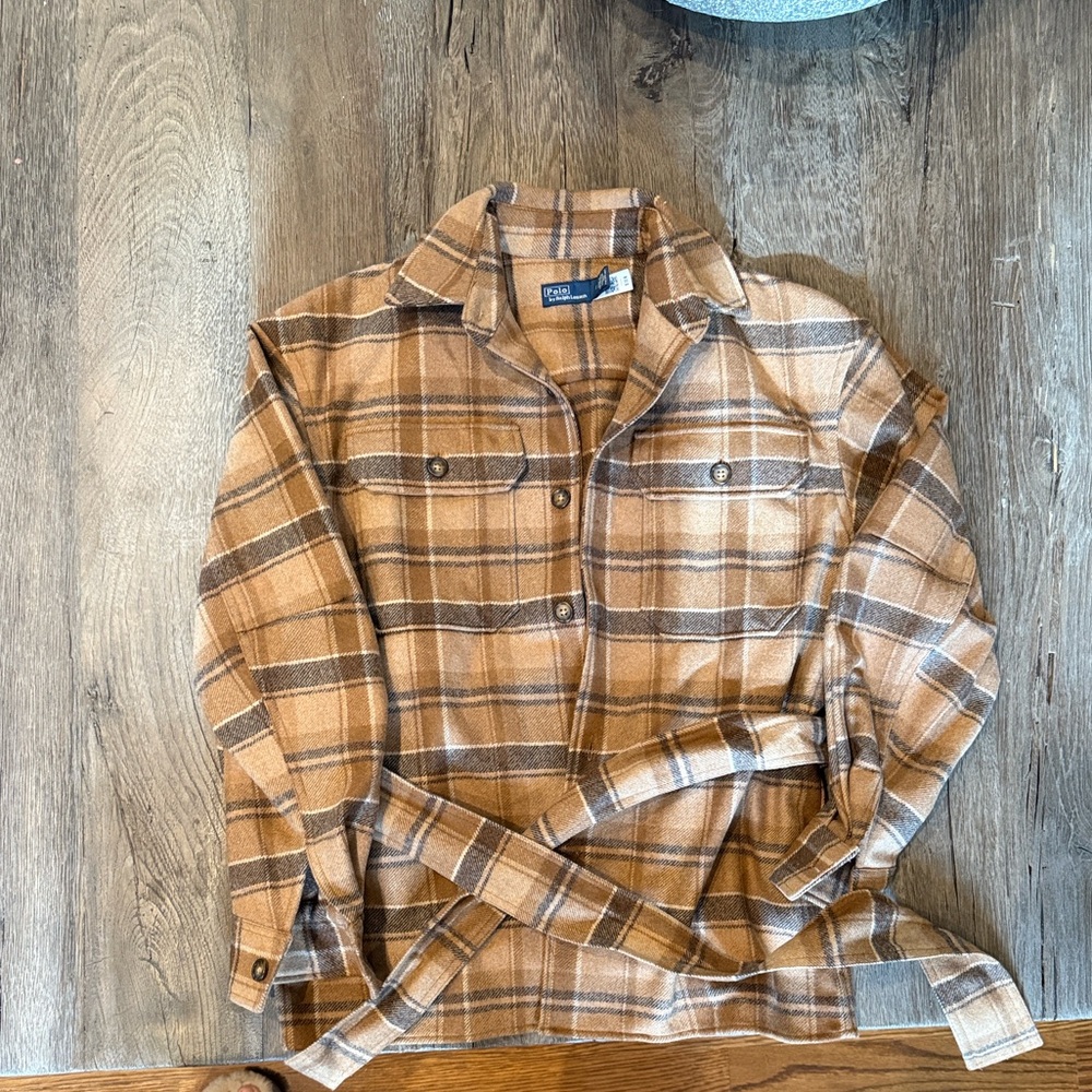 Polo by Ralph Lauren Tan Plaid Button Down Shirt